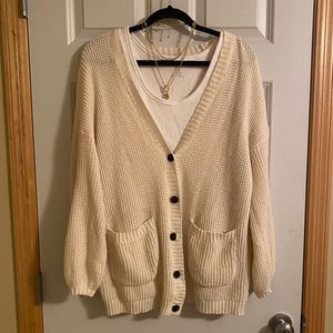 Cream knit cardigan from AE